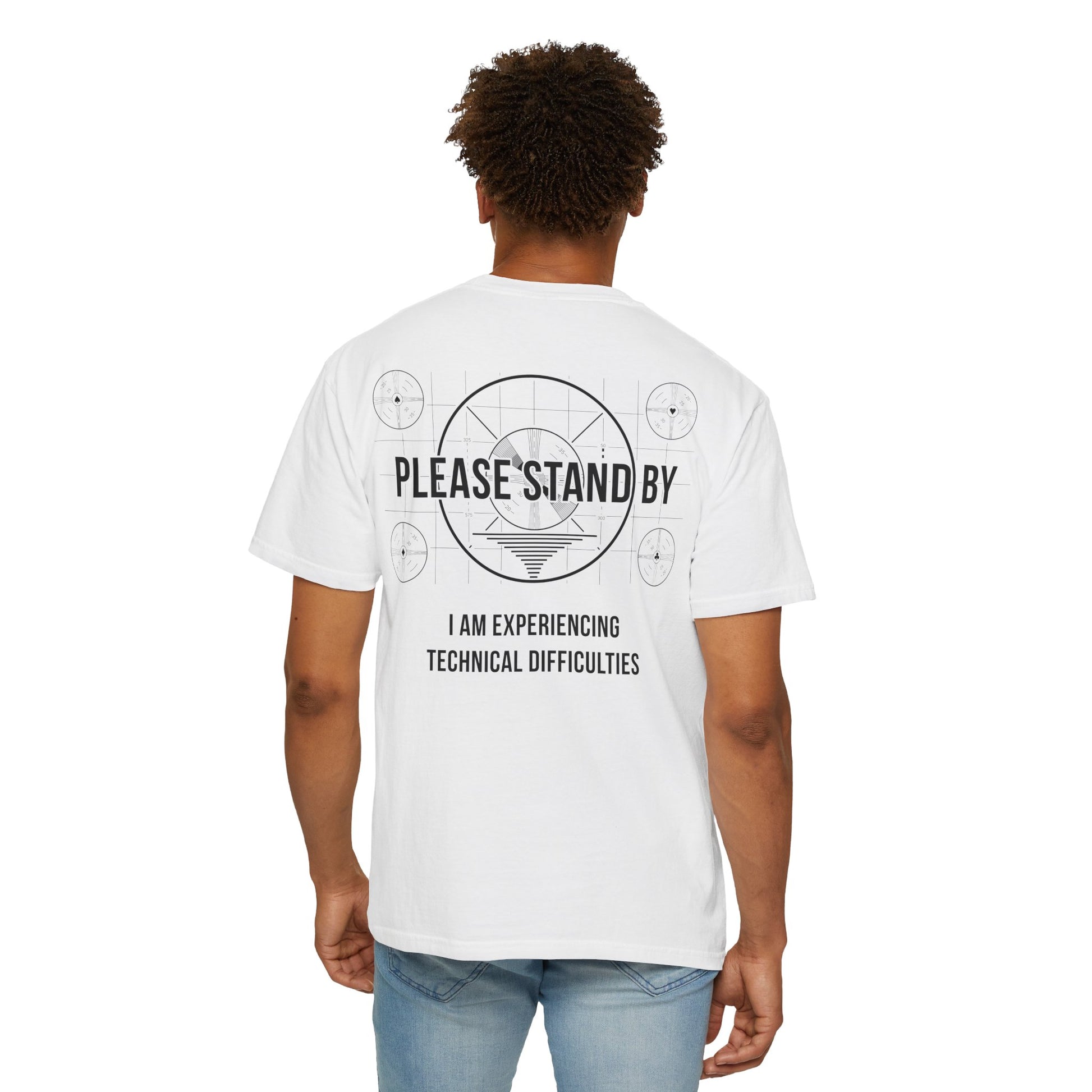 Please Stand By T-Shirt — Retro Test Pattern Graphic Tee