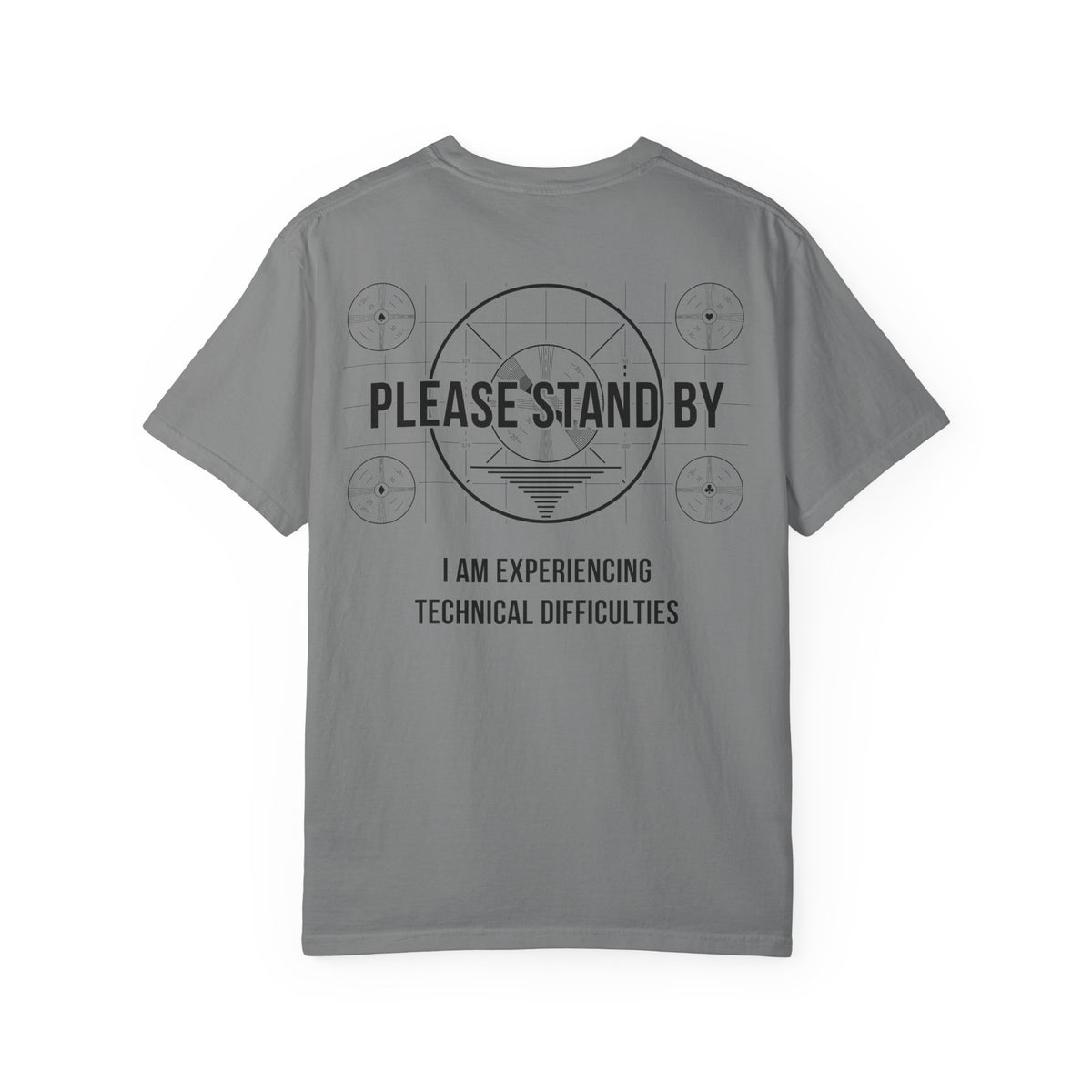 Please Stand By T-Shirt — Retro Test Pattern Graphic Tee